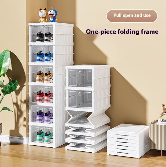 (6 Layer) Modern Multi-Layer Shoe Storage Cabinet, Dust-Proof and Foldable Cross-Border Shoe Rack