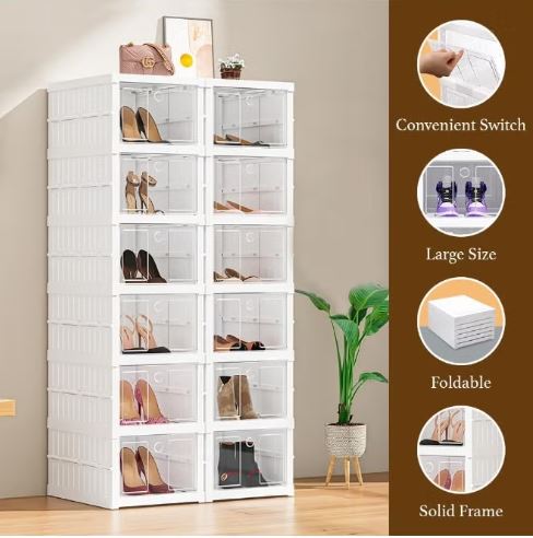 (6 Layer) Modern Multi-Layer Shoe Storage Cabinet, Dust-Proof and Foldable Cross-Border Shoe Rack