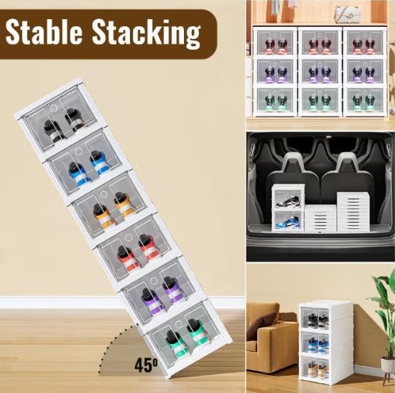 (6 Layer) Modern Multi-Layer Shoe Storage Cabinet, Dust-Proof and Foldable Cross-Border Shoe Rack